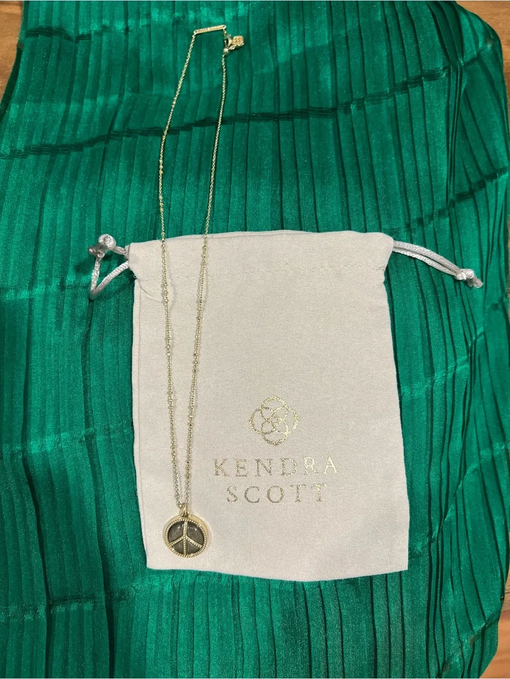 Kendra Scott Gold Peace Sign Pendant Necklace